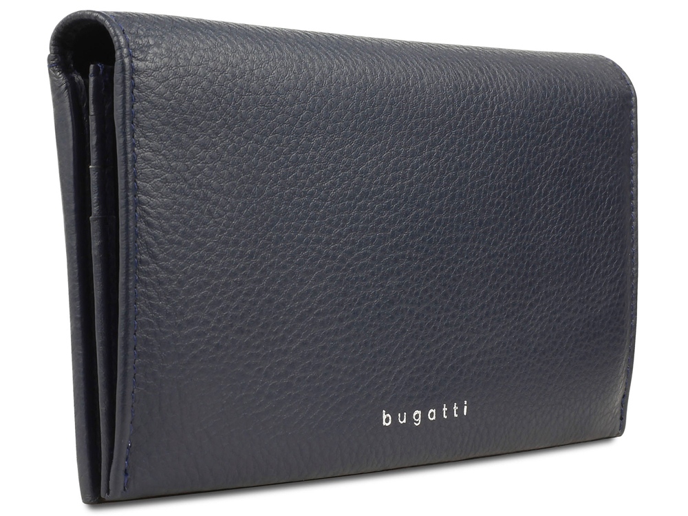 Кошелёк женский BUGATTI Lady Top, чёрный, натуральная воловья кожа, 19,5х2х10 см